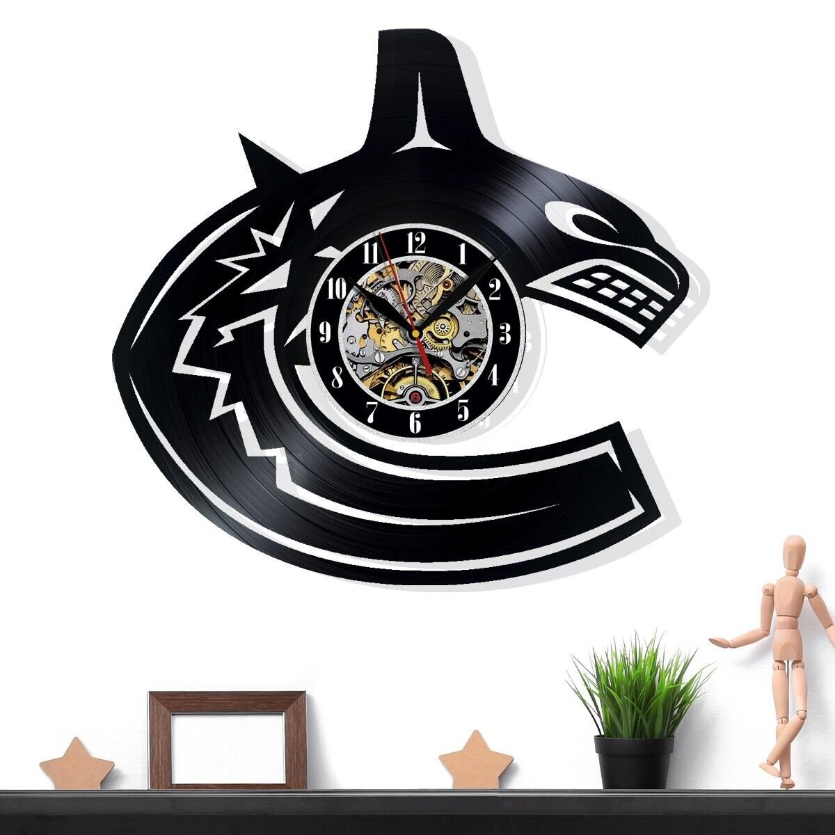 Vancouver Canucks Vinyl Wall Clock Gift Surprise Ideas Friends Birthdays Decor
