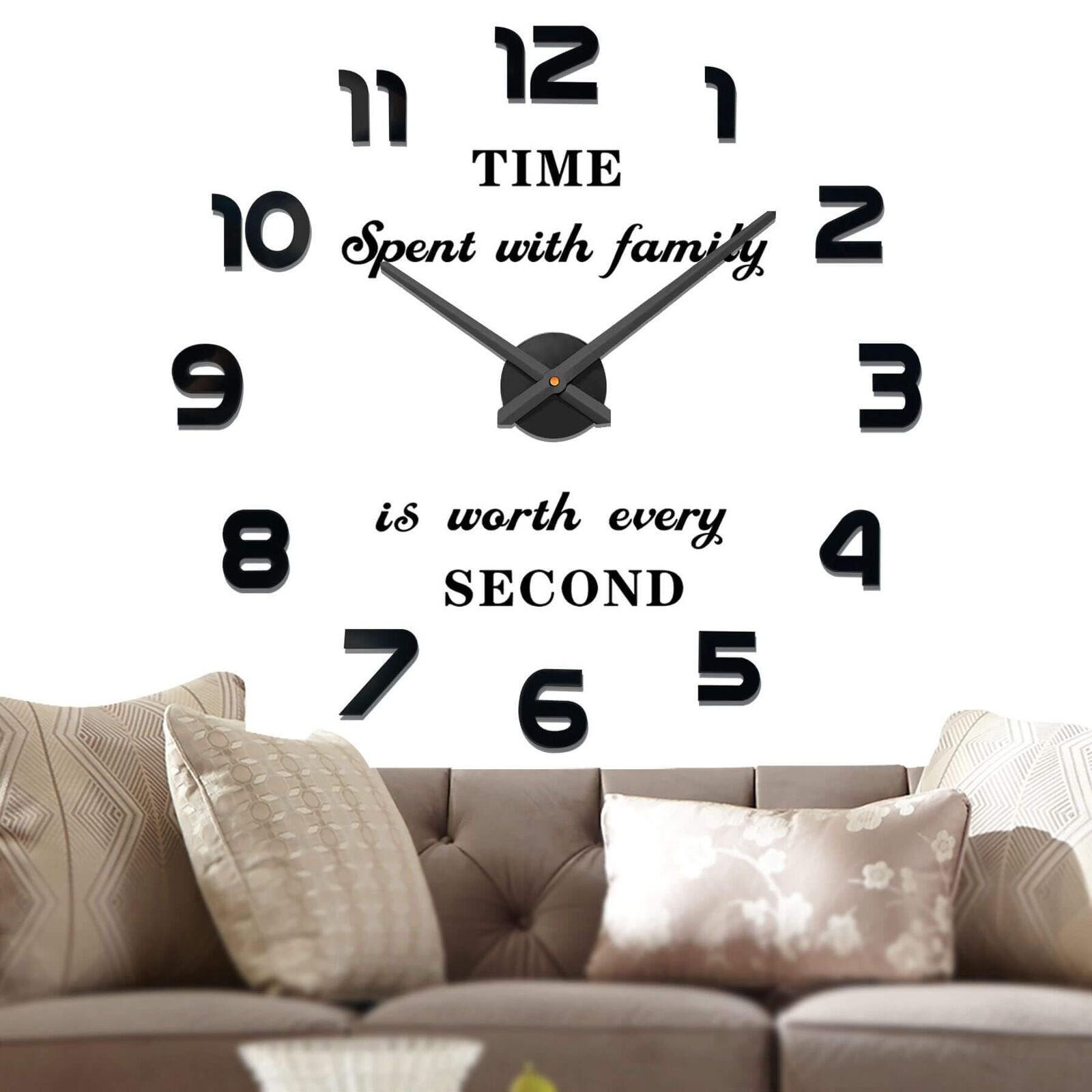 VANGOLD Large Wall Clocks for Living Room Decor, Decorative Wall Clocks Batte...