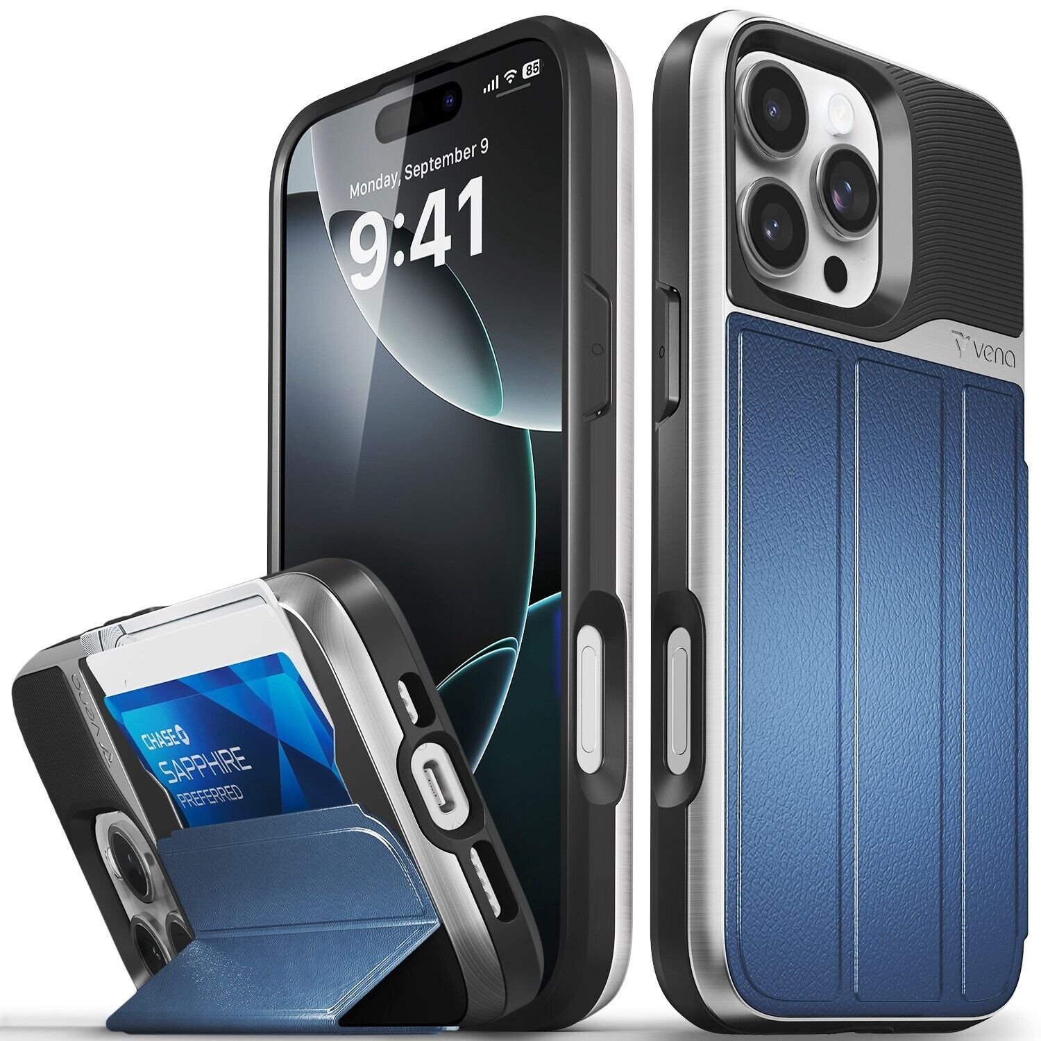 Vena [vCommute] Card Wallet Leather Case for iPhone 16/16 Plus/16 Pro/16 Pro Max