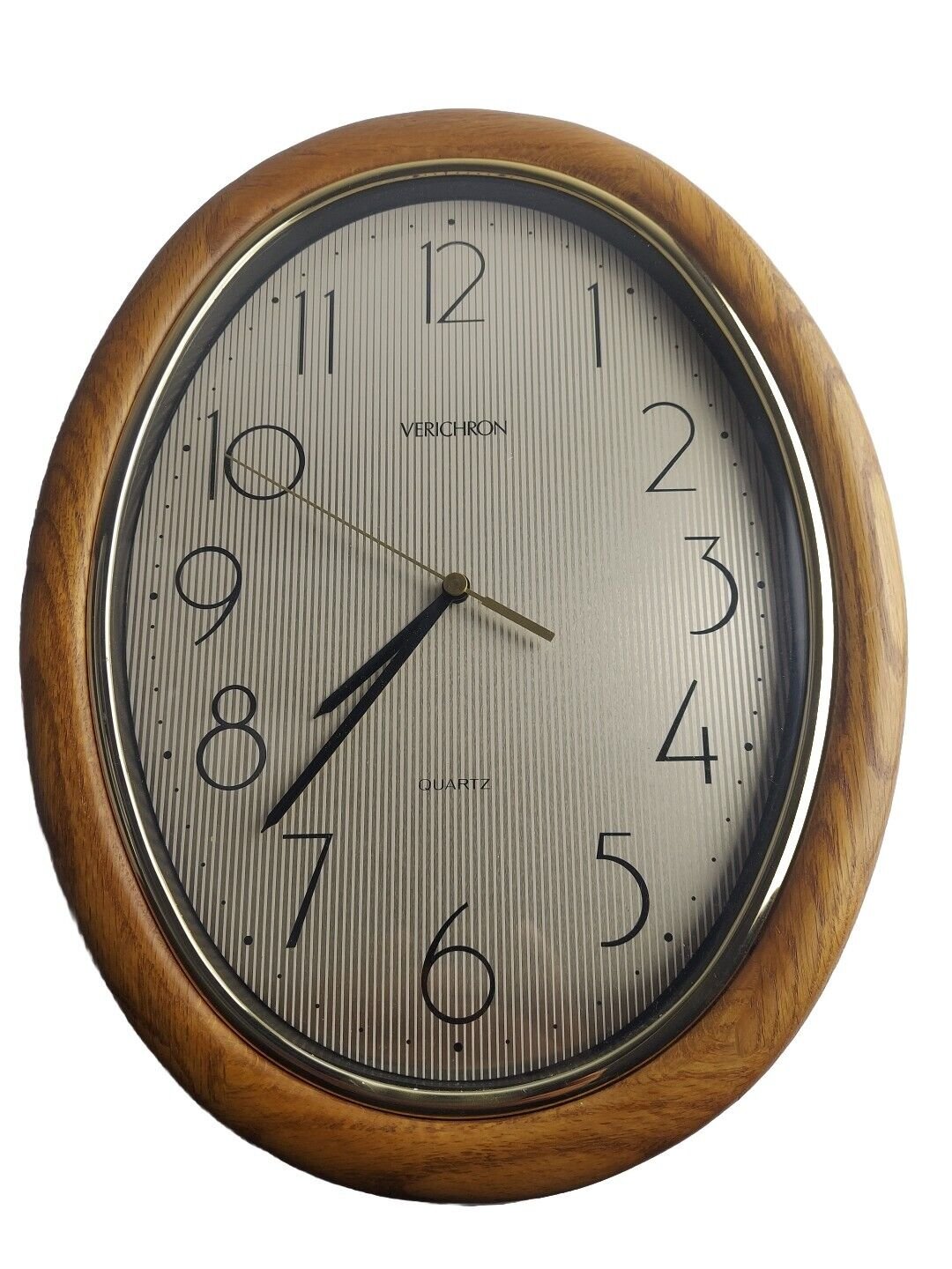 Verichron Ovalwood Vintage Midcentury Wall Clock