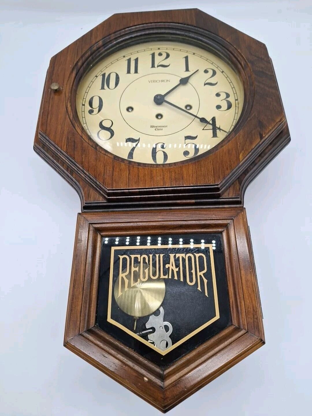 Verichron Regulator Wall Clock-Westminster Chime Pendulum 2 Keys