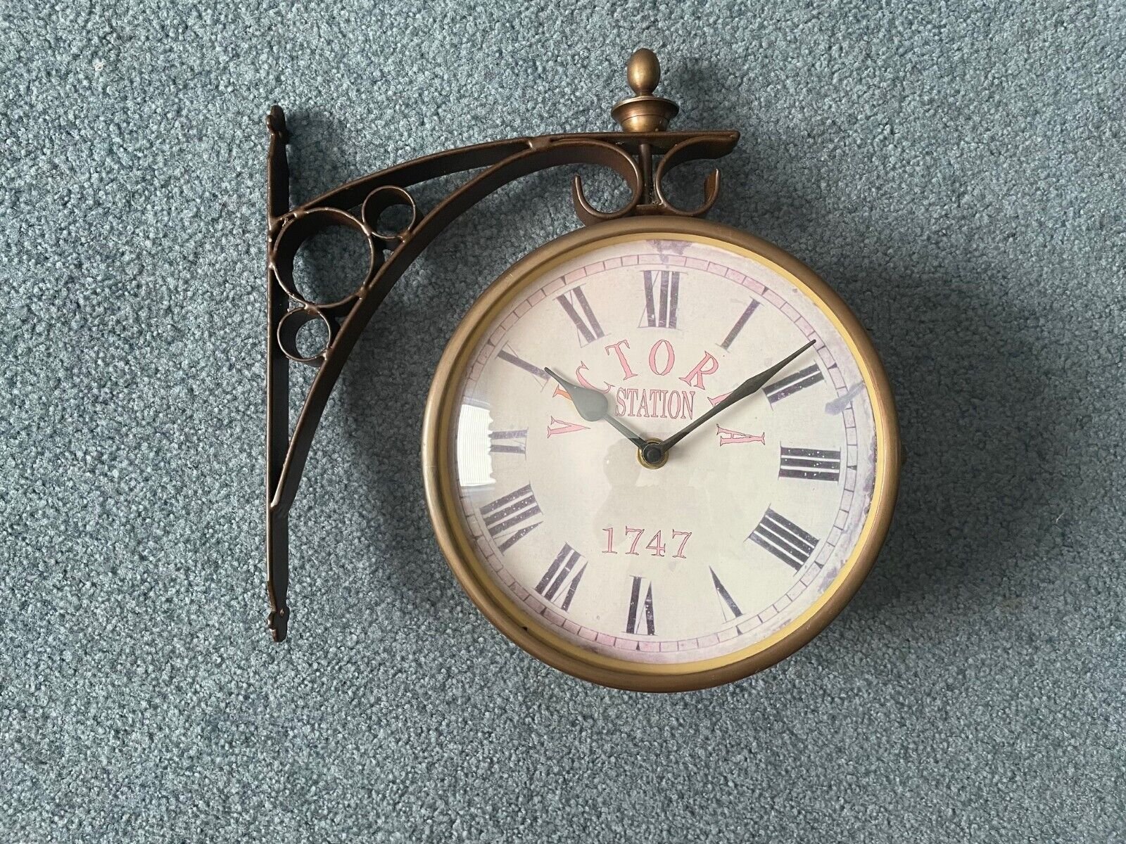 Victoria Station Clock 1747 Vintage Double Sided Clock Railway Station Wall 8”