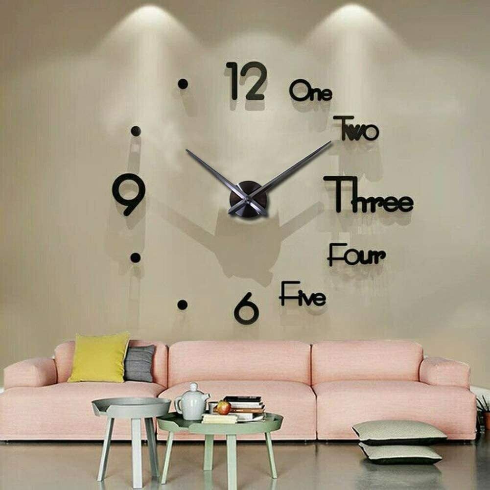 VinJoyce 2024 3D DIY Large Wall Clock Modern Design Wall Sticker Clock Silent