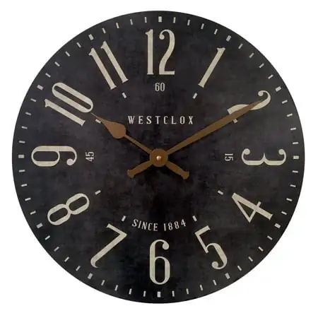 Vintage 15 . 5 MDF Analog Quartz Accurate Black Wall Clock by Westclox