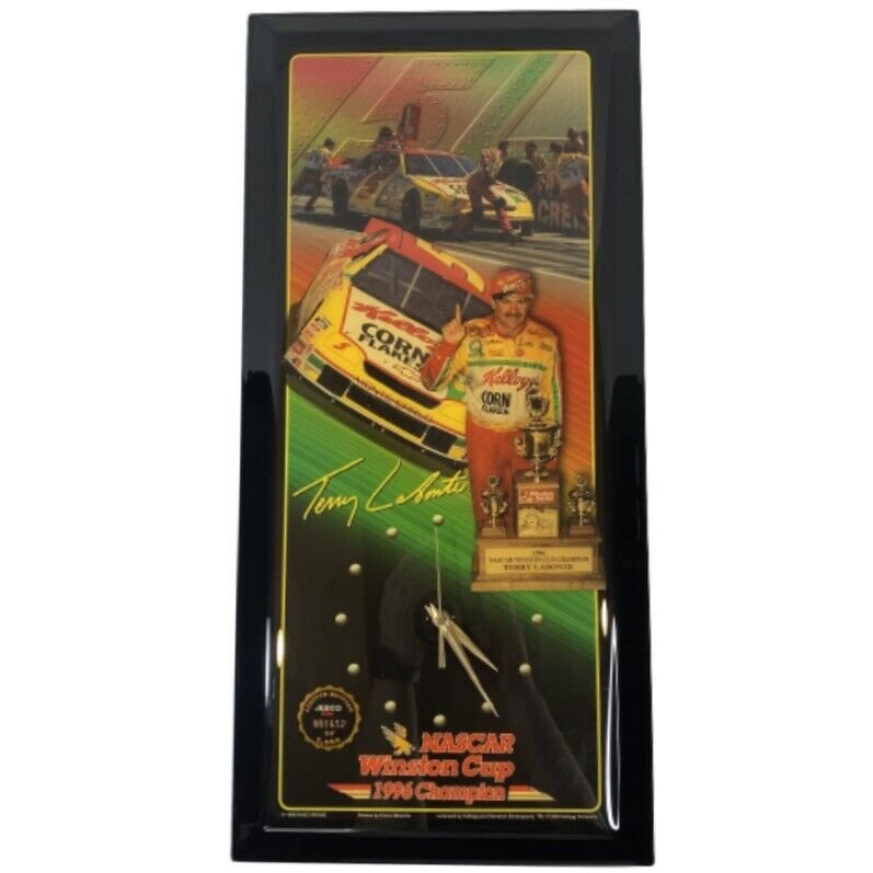 Vintage 90s NASCAR Labonte Jebco Garage Man Cave Wall Clock Car Racing Limited