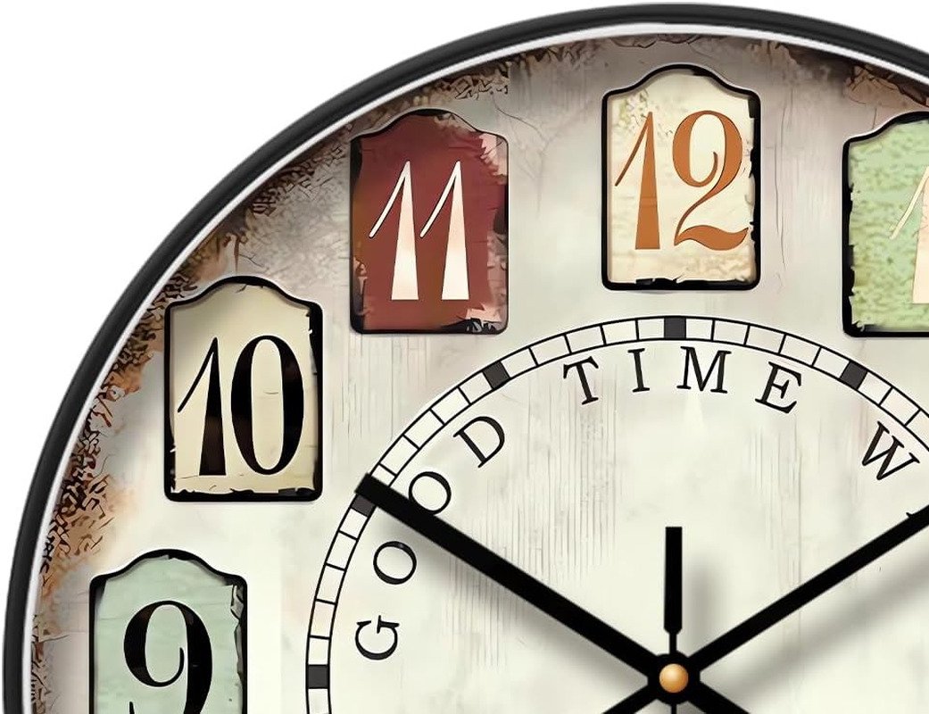 Vintage Decorative Wall Clock with Large Arabic Numerals, Vintage Classic Wal...