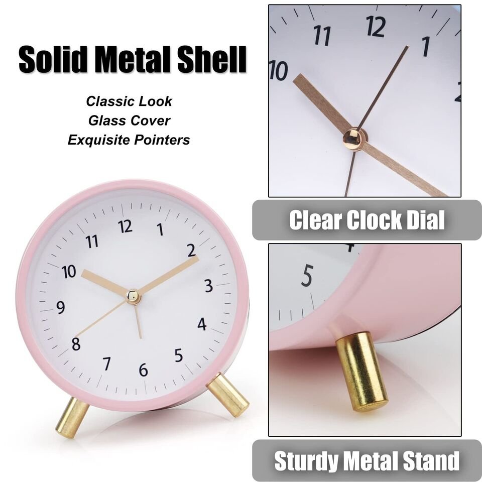 Vintage Extra Loud Alarm Clock Twin Bell Battery Analogy Backlight Bedroom Desk