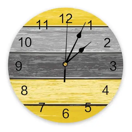 Vintage Farm Barn Wood Grain Green Gradient Large Wall Clocks Kid Room Silent Wall Watch Office r