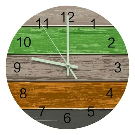 Vintage Farm Barn Wood Green Large Round Luminous Needles Clock Wall r Room Hanging Ornaments