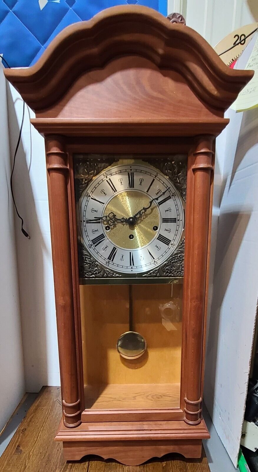 Vintage Franz Hermle 8 Day,Key Wound Wall Clock, Chimes 351-030 Movement