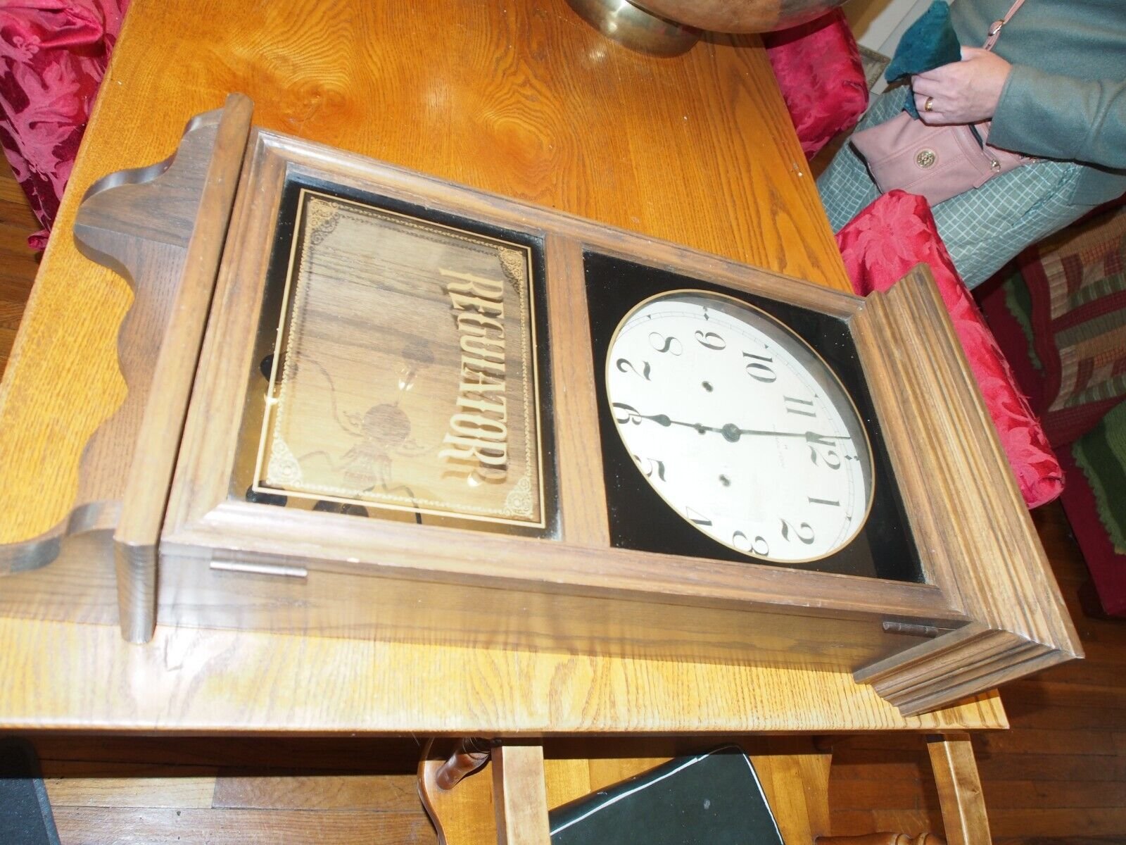 Vintage Hamilton Greenfield Manor Regulator Wall Clock (Works)