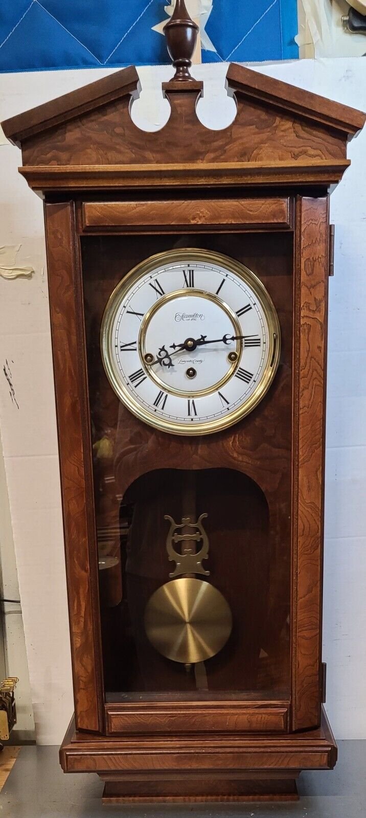 Vintage Hamilton Lancaster County 8 Day Mechanical Wall Clock ,Westminster