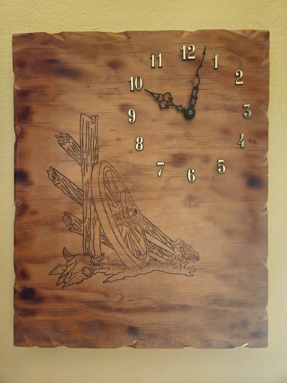 Vintage Handcrafted Old West Wooden Clock