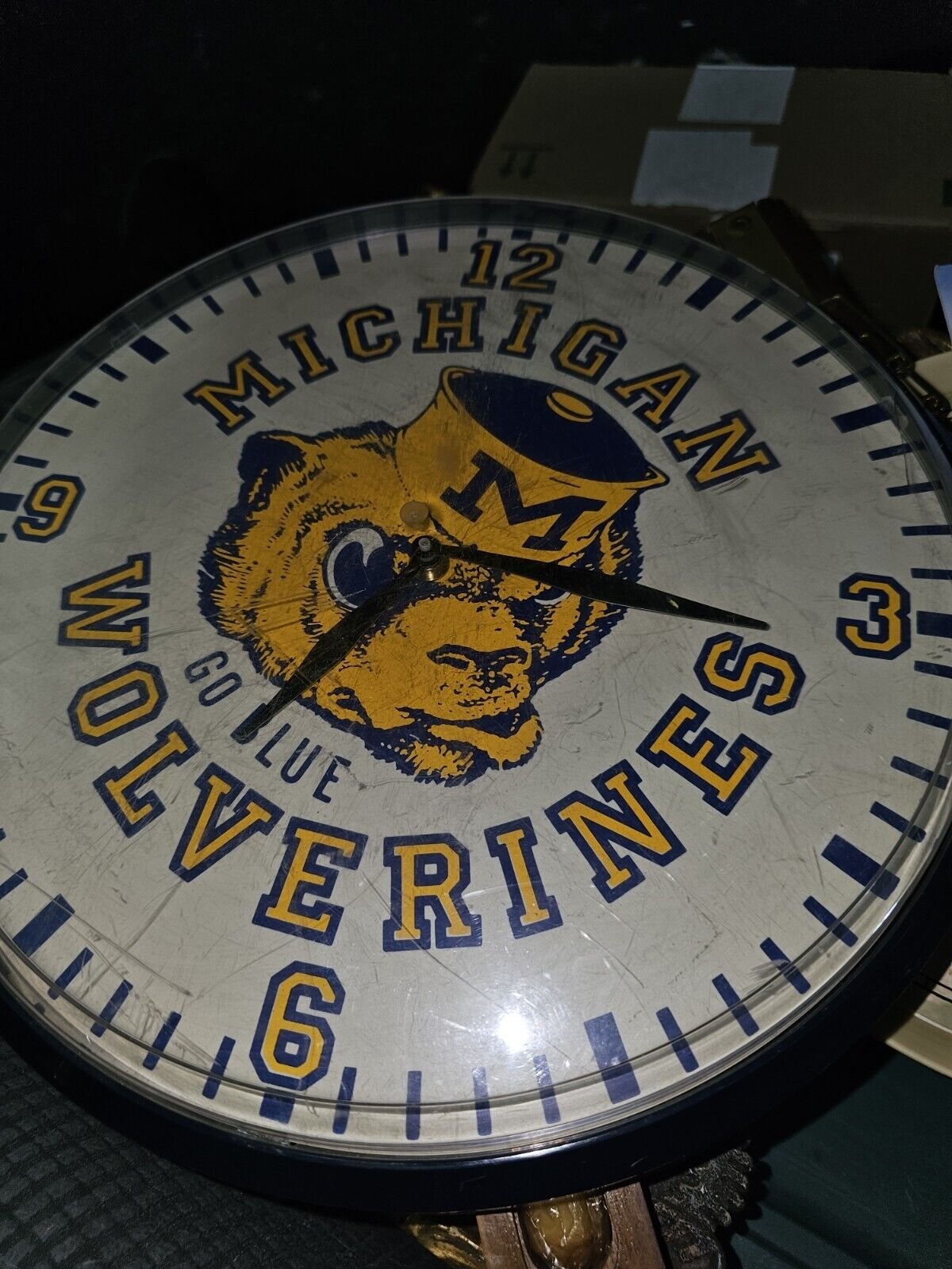 Vintage H.I. Enterprises Michigan Wolverines Clock NCAA COLLEGE SPORTS