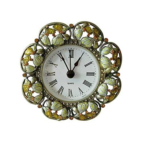 Vintage Mini Analog Table Clock Silent Small Table Clock with Hand-Painted Me...