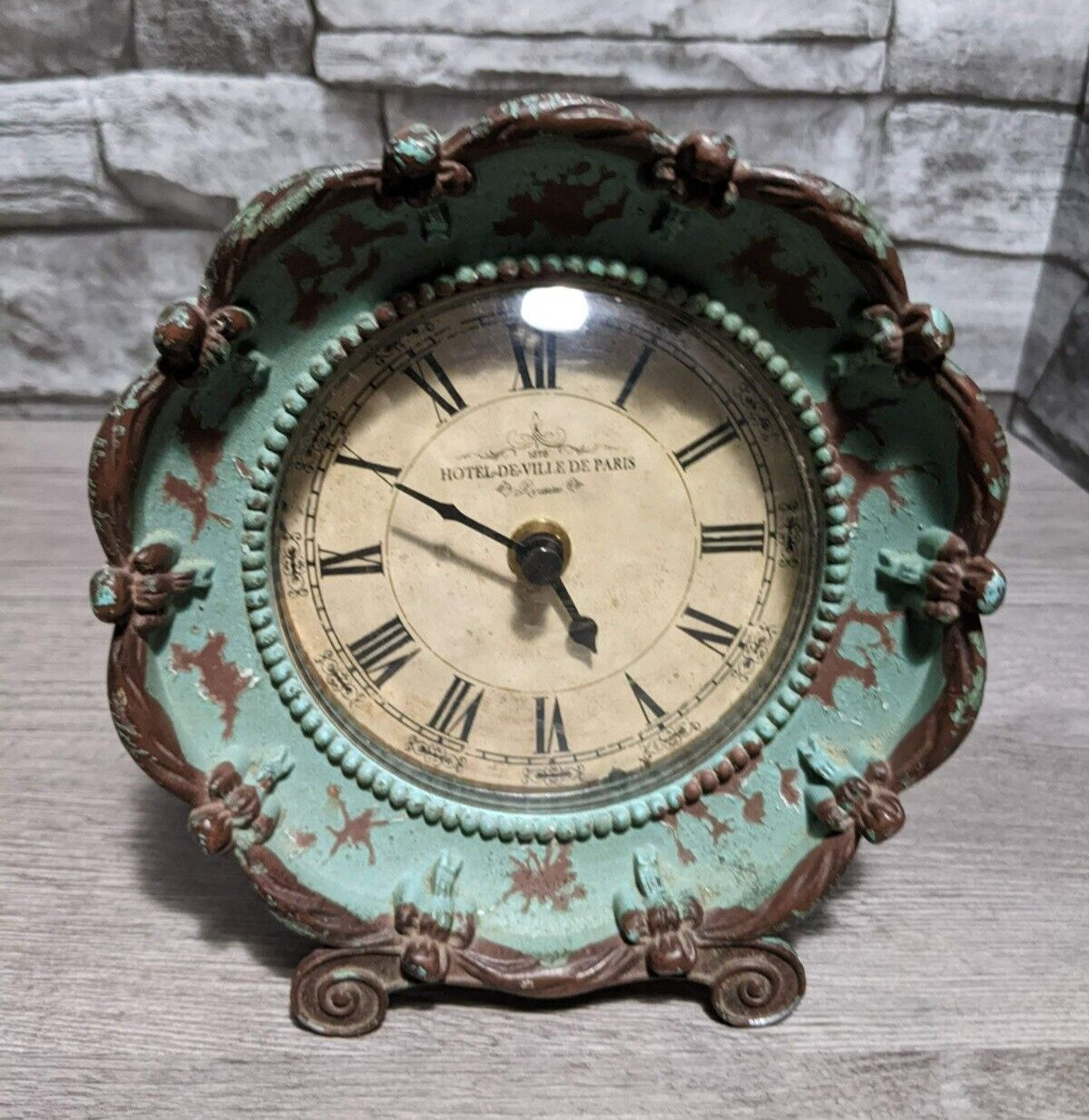 Vintage Retro Style Hotel De Ville De Paris 6" Table Mantel Clock Figurine Decor
