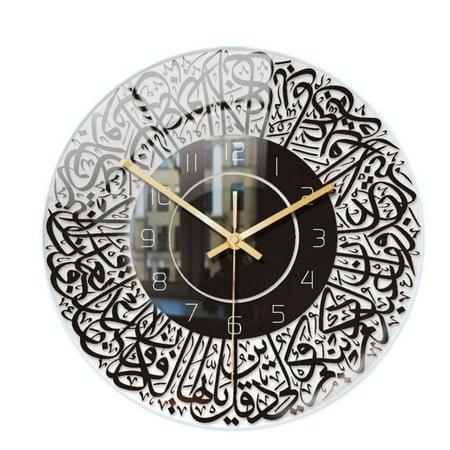 Vintage Round Acrylic Large Wall Clock,Silent Non Ticking Wall Clock for Home Office School Decorative Bedroom,Kitchen and Living Room,12 inch Clock Art