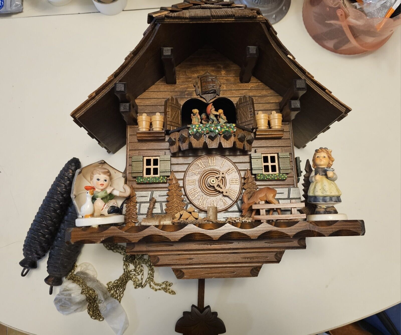 Vintage Schlagabschaltung Black Forest Cuckoo Clock SCHNEIDER