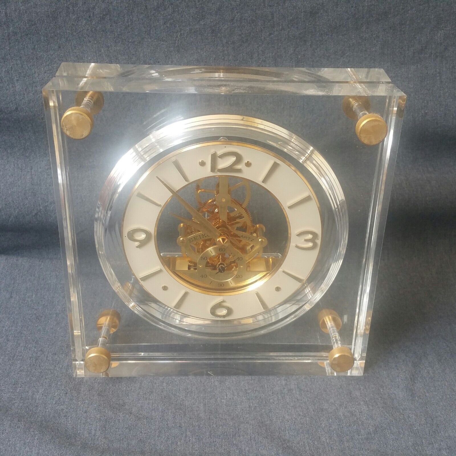 Vintage Seiko Skeleton Clock QAW105G