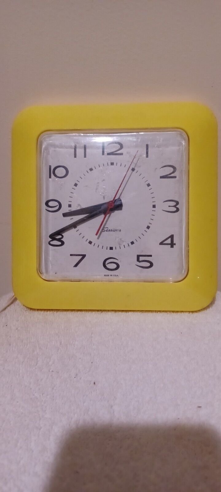 Vintage Session Yellow Kitchen Wall Clock Working