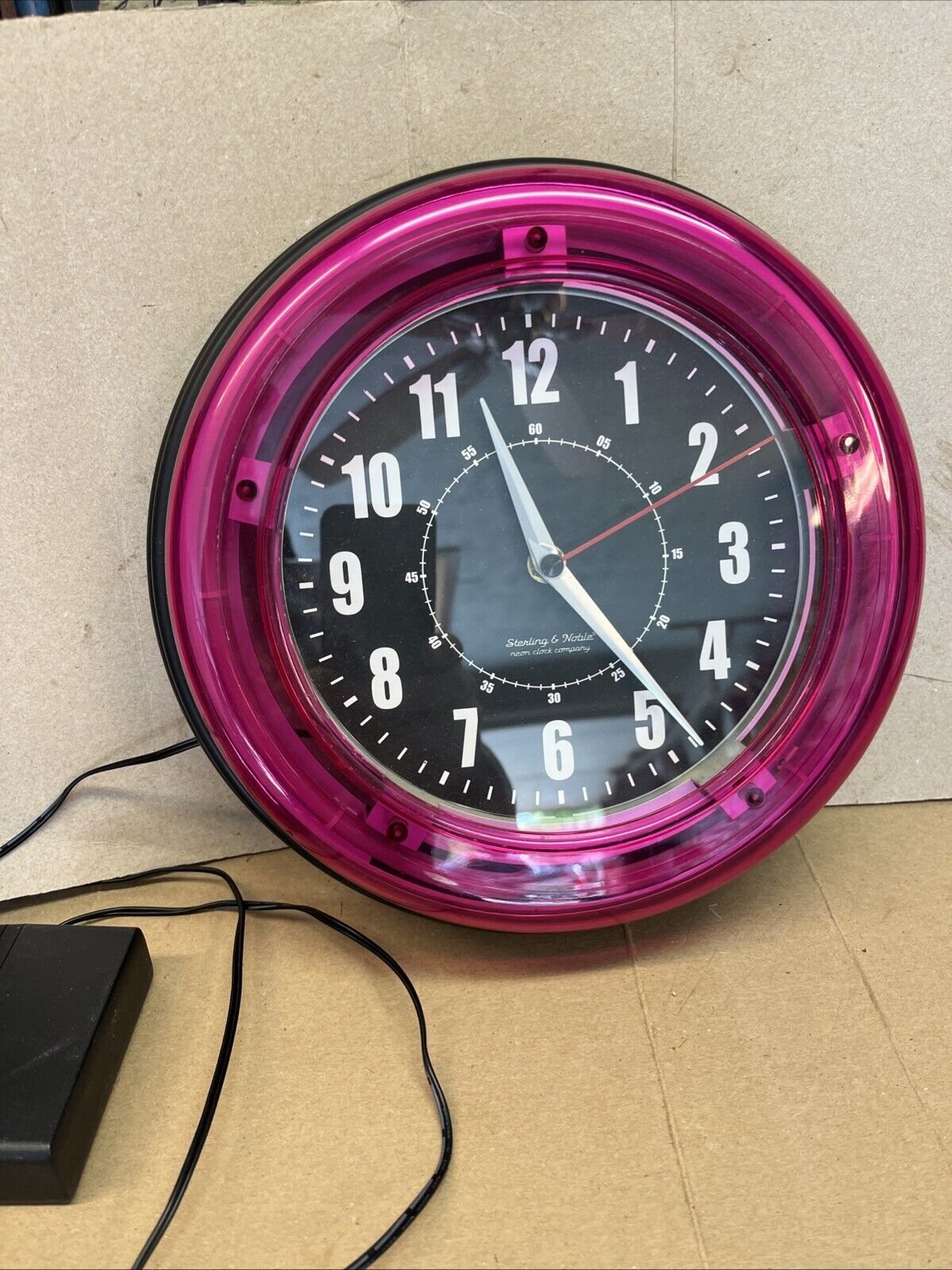 VINTAGE STERLING & NOBLE NEON WALL CLOCK