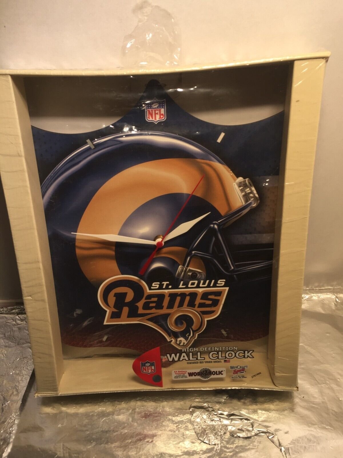 Vintage St. Louis Rams Hi-Def Wall Clock New Never Opened #28