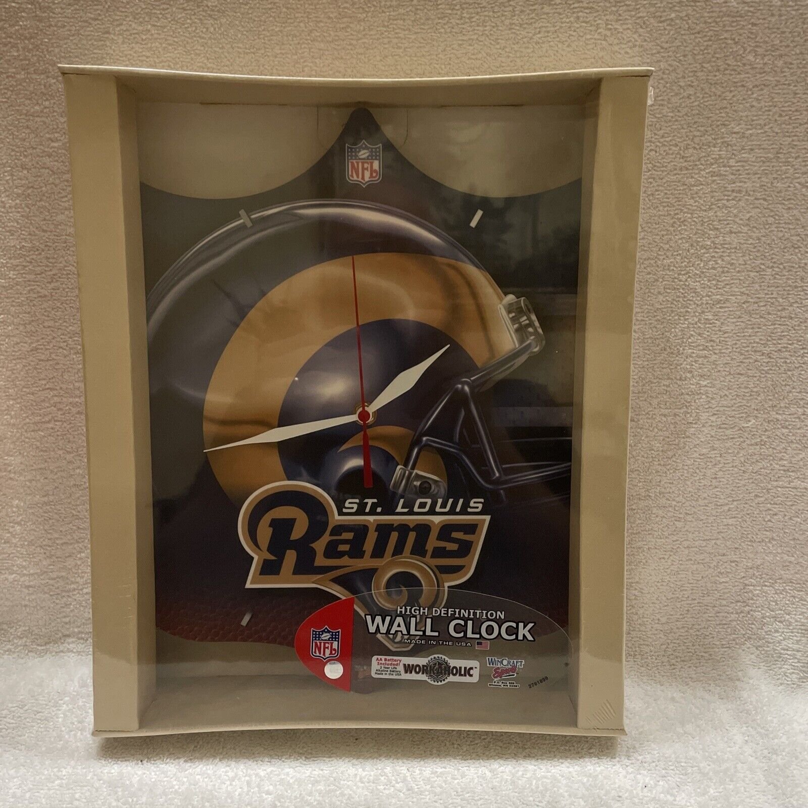 Vintage St. Louis Rams Hi-Def Wall Clock New Never Opened #28