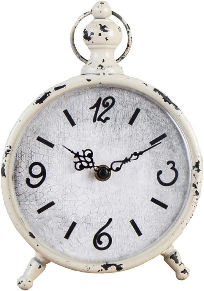 Vintage Table Clock Retro Iron Mantel Creative European Style Home Decor Desktop