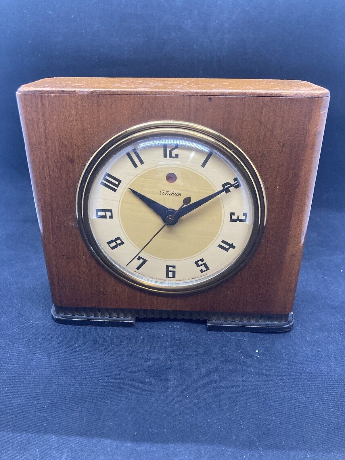 Vintage TELECHRON CH387 The 'Somerset' DESK Clock Works!