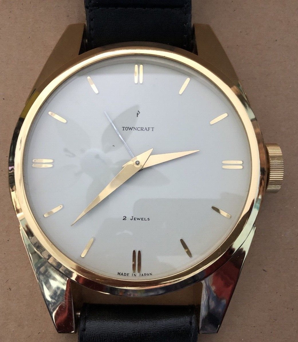 Vintage TOWNCRAFT 2 Jewels Oversized Wristwatch Wall Alarm Clock Made in Japan