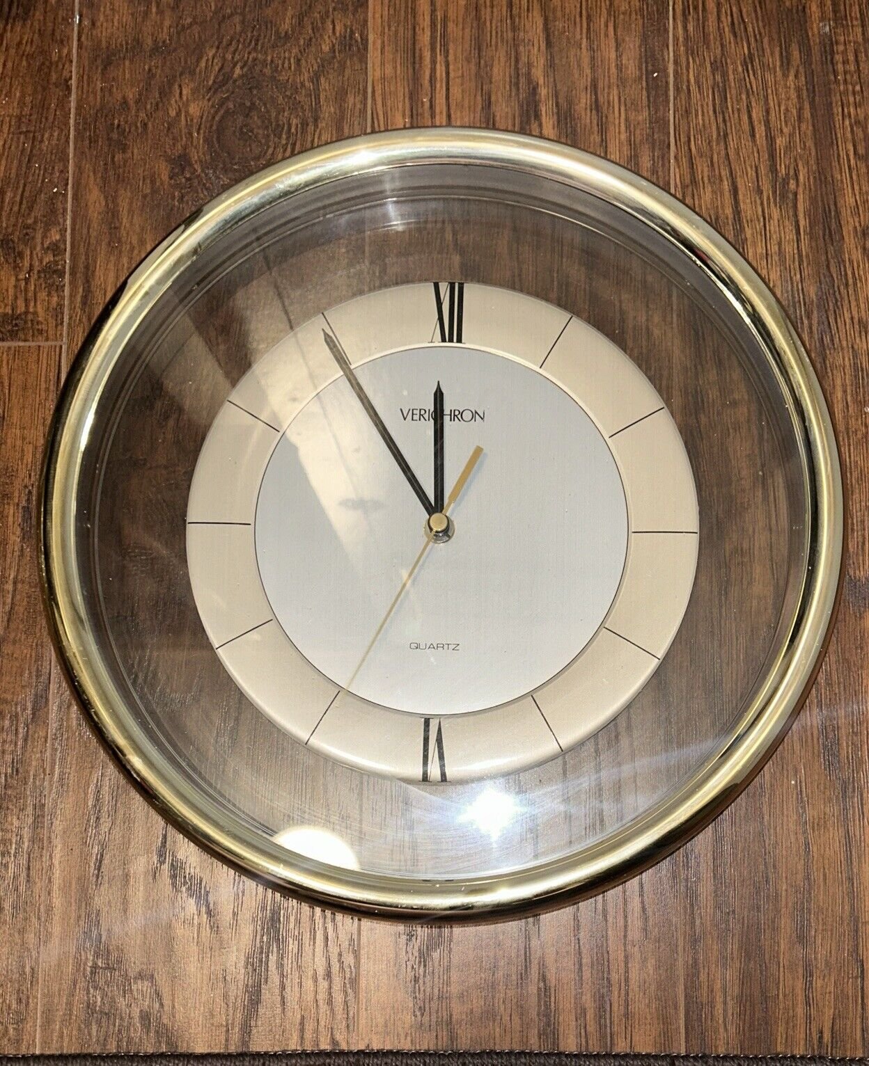 Vintage Verichron Octagonal Wall Clock 12” Model 700664 Harris & Mallow WORKS