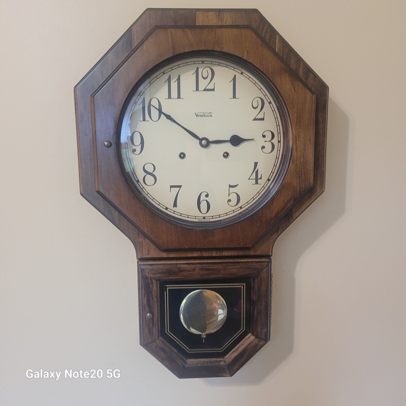 Vintage Verichron Wall Clock by Harris & Mallow Japan Movement Chimes Beautiful