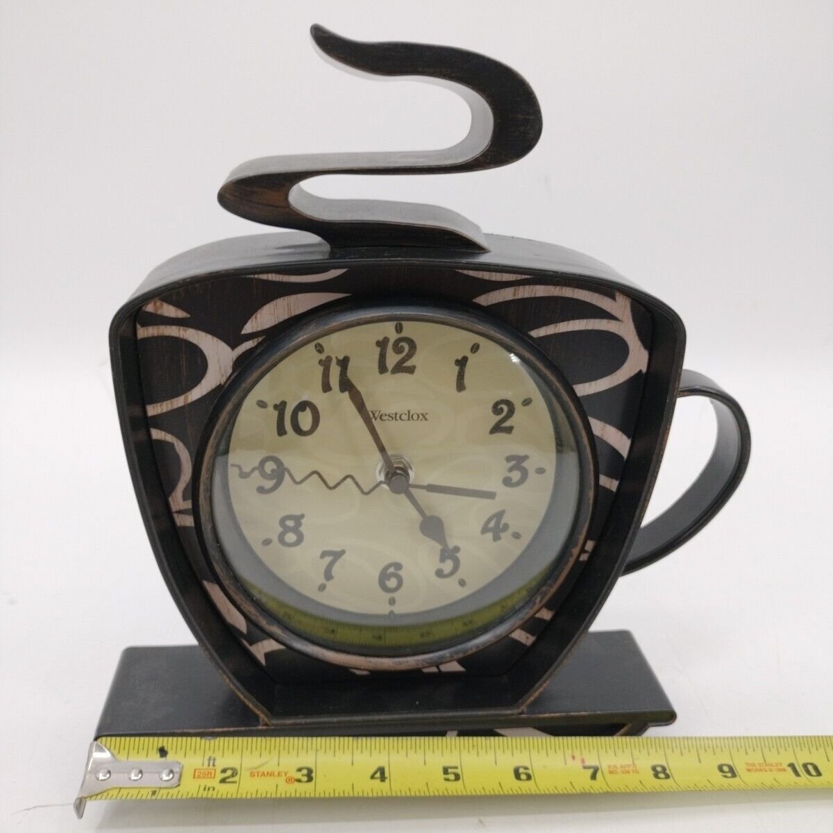 Vintage Westclox Coffee Cup Wall Clock 3D Mug Analog Kitchen Cafe Clock Tested.