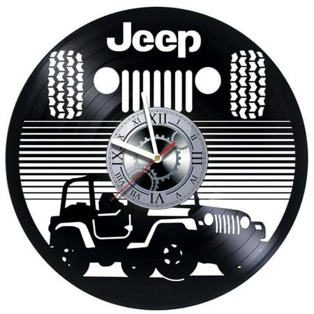 Vinyl Wall Clock Jeep Made of Vinyl Record Gift