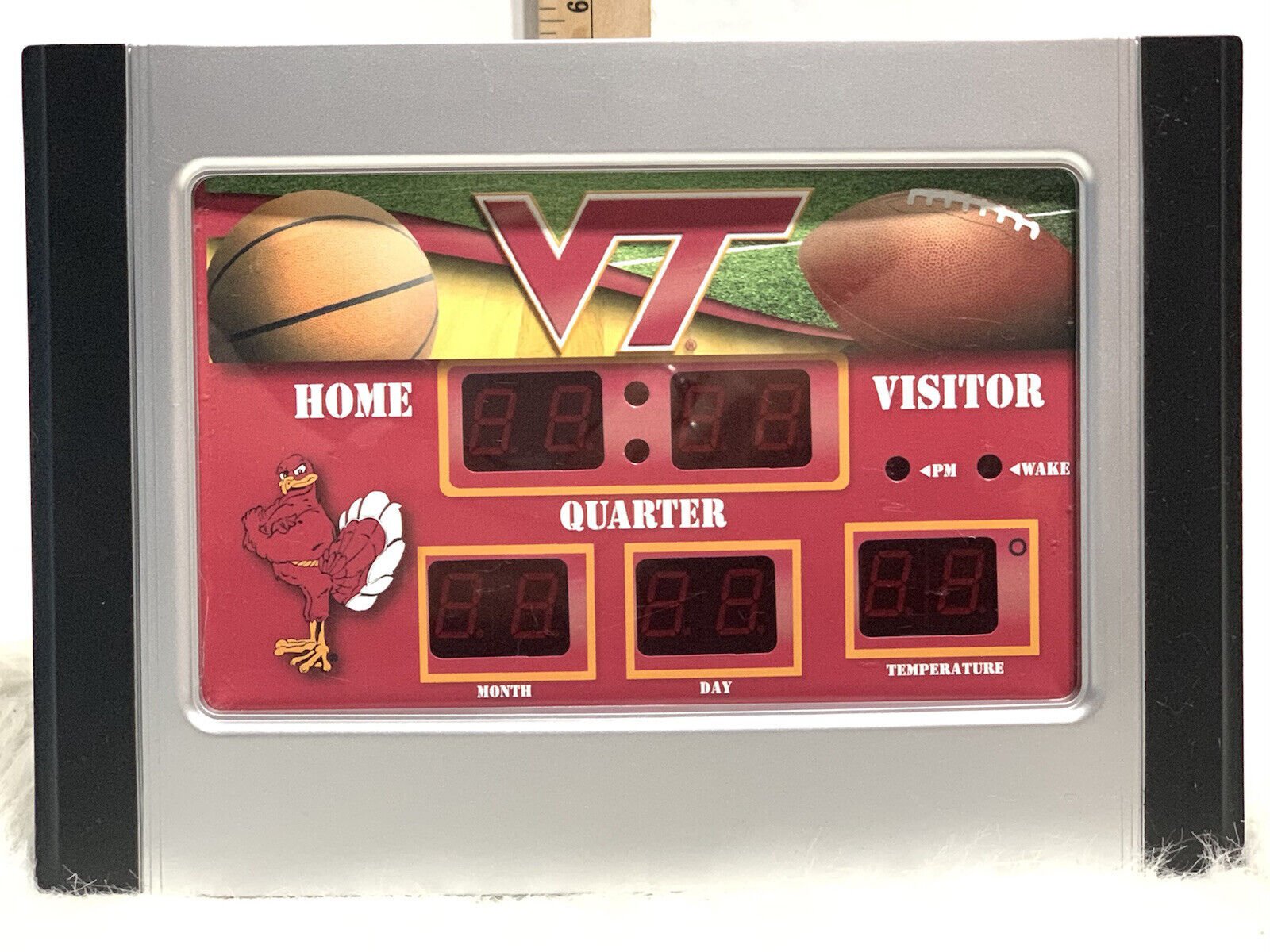 Virginia Tech Hokies Scoreboard Desk Clock Tested Working Free Ship