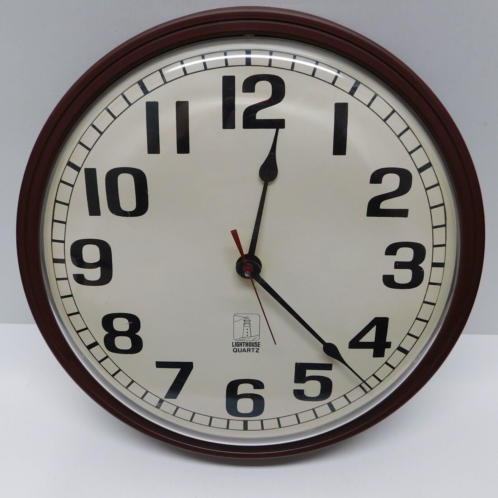 Vtg Chicago Lighthouse for the Blind 12'' Wall Clock Battery Plastic Round #3564