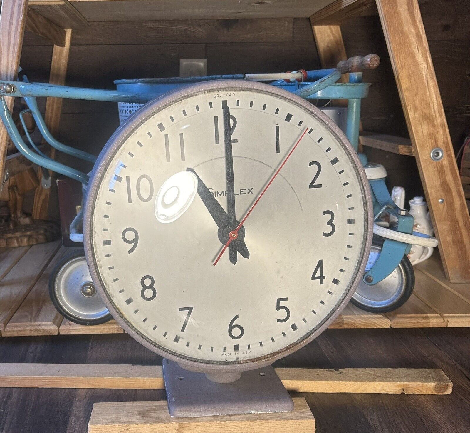 Vtg Simplex Train Fire Station School Industrial Double Sided?Clock Parts Repair