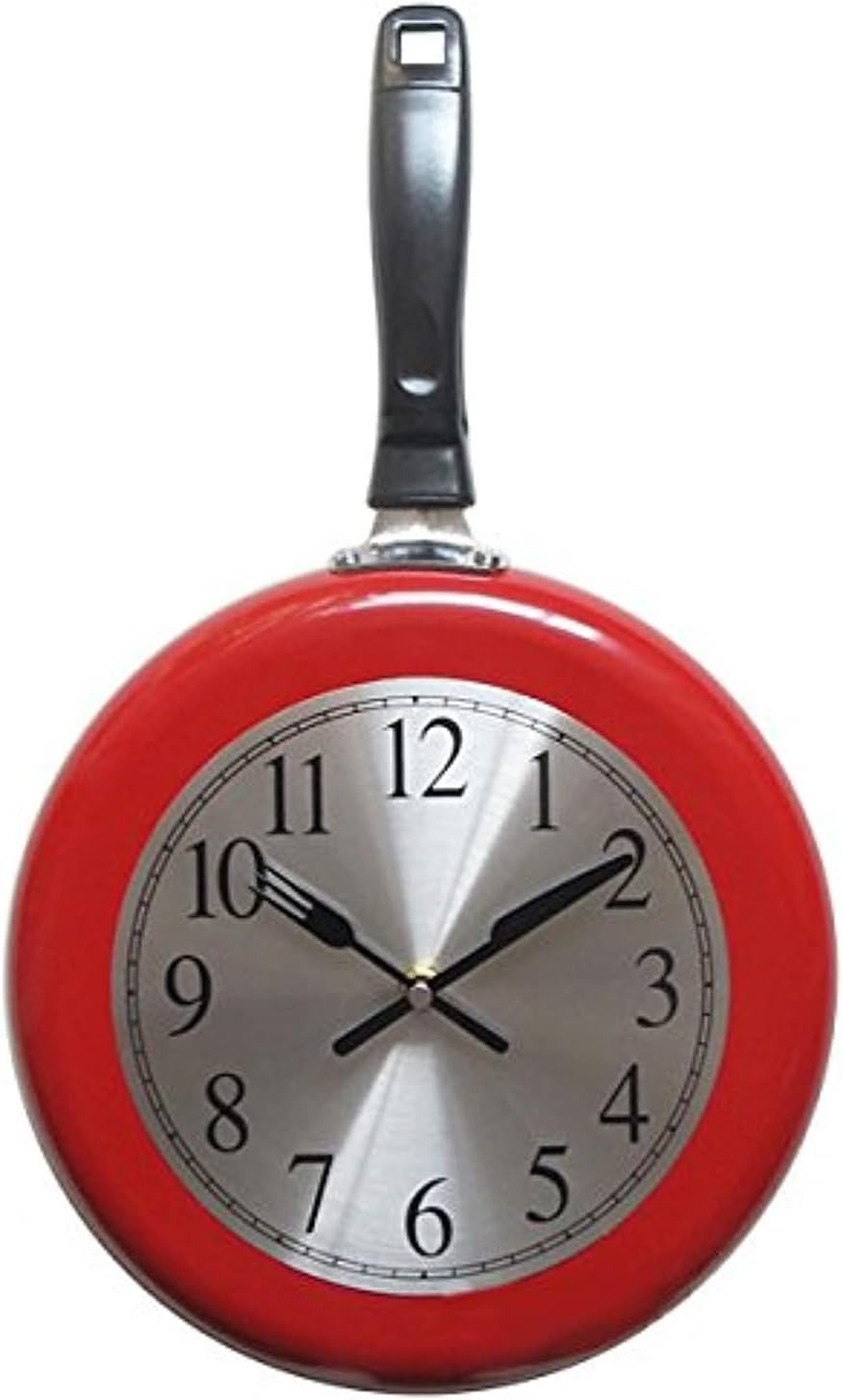 Wall Clock, 10 Inch Metal Frying Pan Kitchen Wall Clock Home Decor - Kitchen The