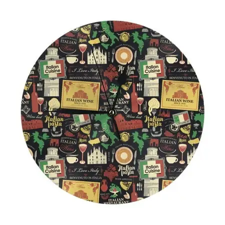 Wall Clock 10 Inch Silent Non Ticking Modern Clocks Battery Operated Stamp Pattern Italian Wall