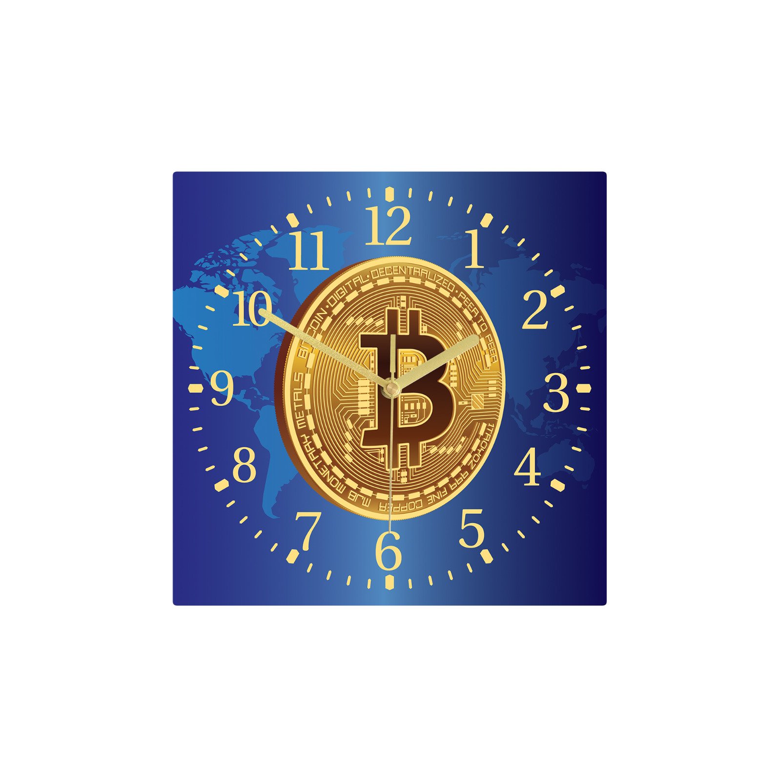 Wall Clock Canvas - Cryptocurrency