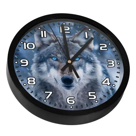 Wall Clock Clocks for Bedroom Battery Operated Round Silent Clock 9 . 8 in Wolf Moon in Winter