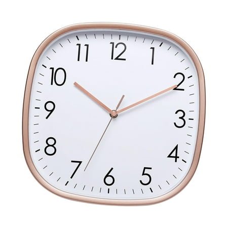 Wall Clock Digital Lightweight Hanging Design Non Ticking Creative Large Square Multifunction Art for Dining Room Golden