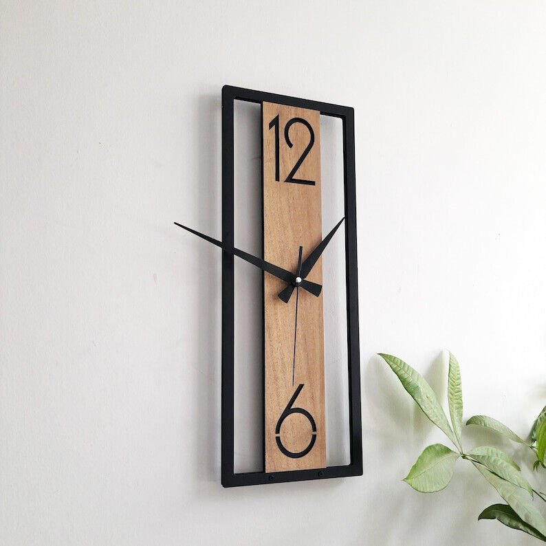 Wall Clock in Minimalist Rectangle Shape,Wall Decor Living Room,Bedroom,Kitchen