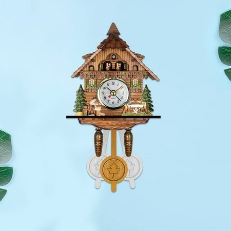 Wall Clock Large Grandfather Clock Led Clock Digital Large Cuckoo Wall Clock Chime Alarm Retro Wooden Living Room