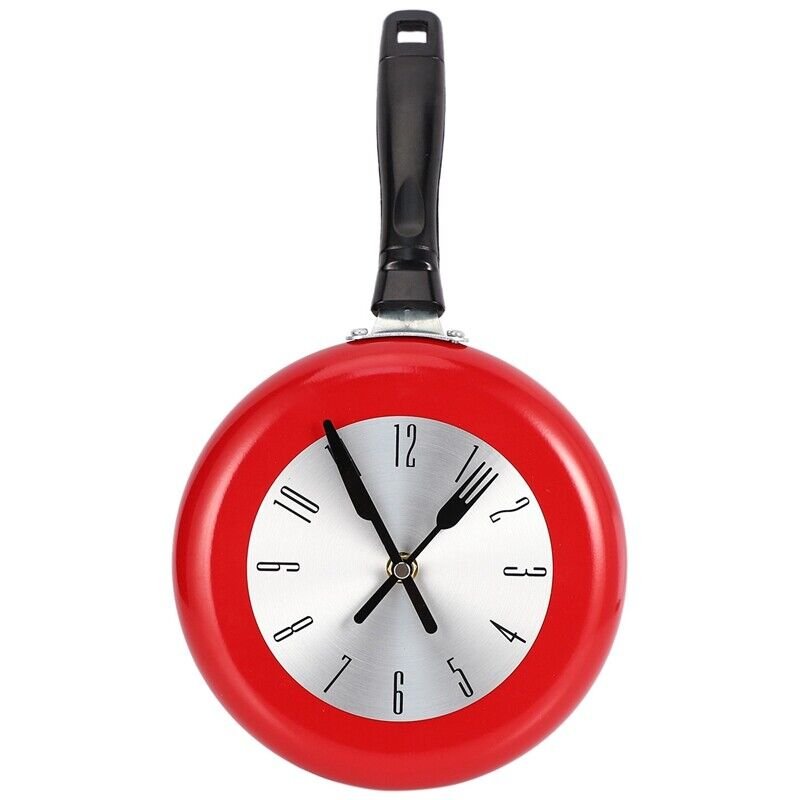 Wall Clock Metal Frying Pan 8 Inch Clocks Kitchen Decoration Novelty Art3303
