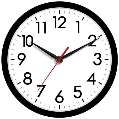 Wall Clock Modern Small Wall Clocks Battery Operated 8 Inch Silent Non-Ticking