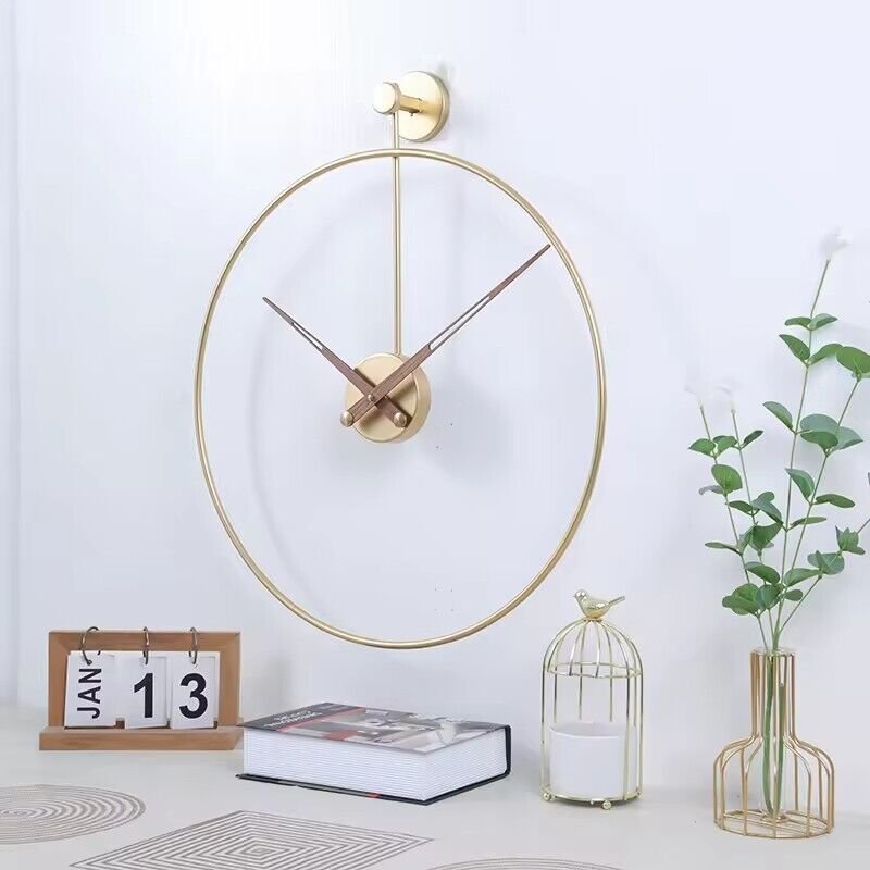 Wall Clocks Big Giant Open Face Round Clock Home Metal Dial Wall Decoration