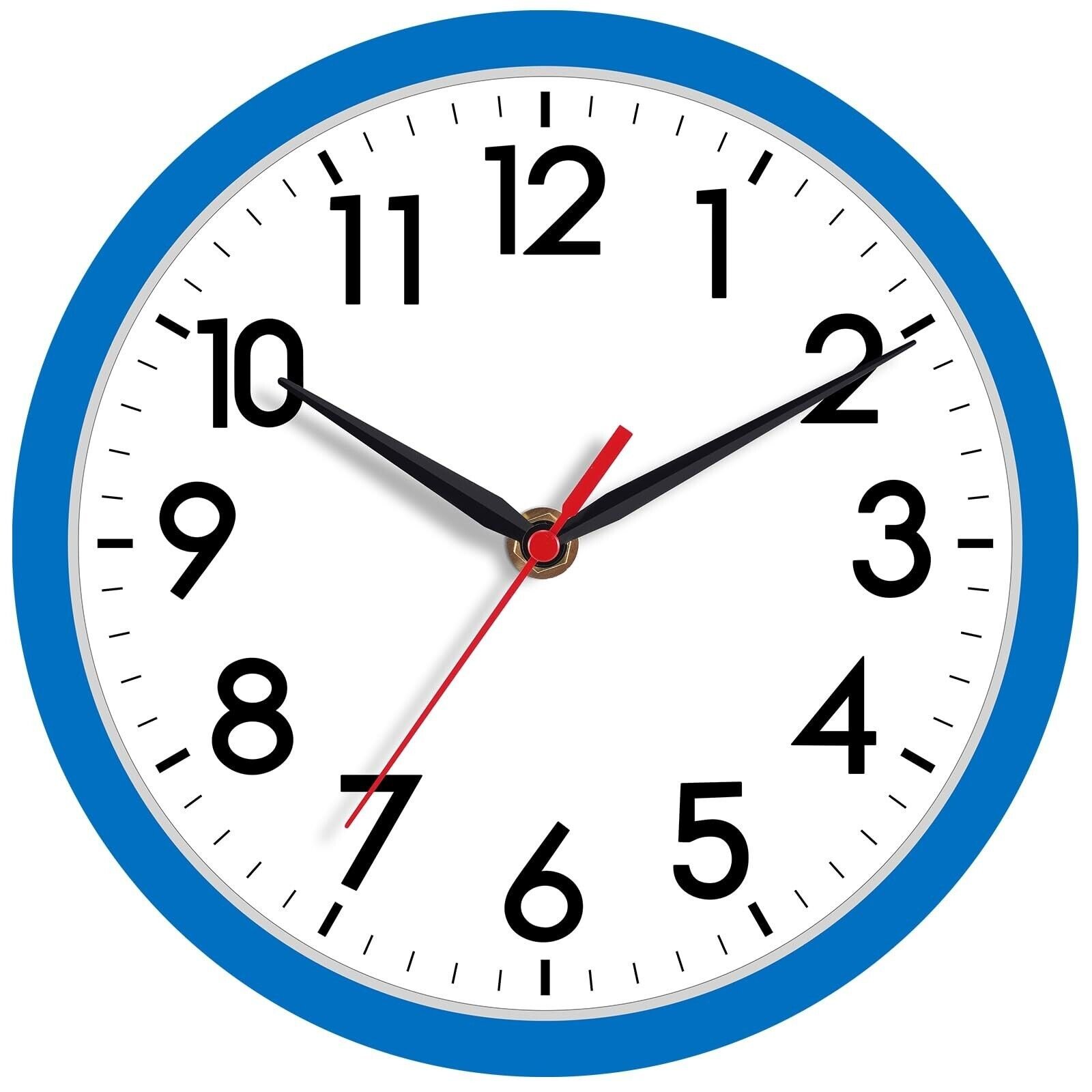 Wall Clock Silent Non-Ticking Modern Clock Battery Operated 8 Inch Small Classic