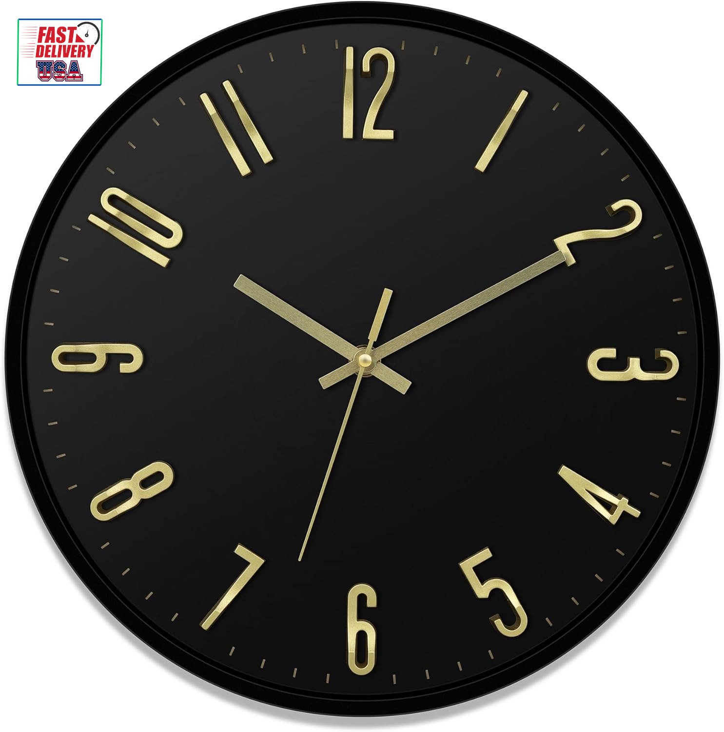 Wall Clock Silent Non Ticking,12 Inch Wall Clocks Battery Operated Preciser Mode