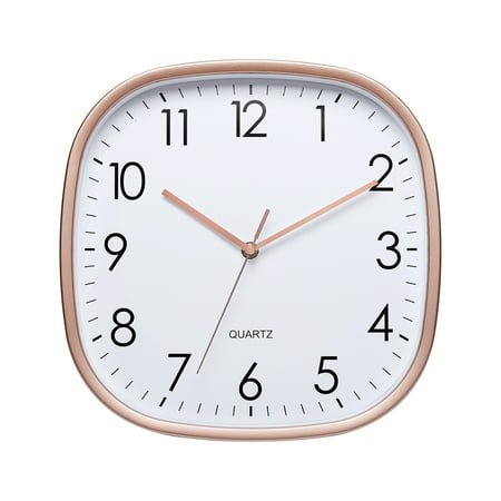 Waroomhouse No Ticking Wall Clock Square Shape Silent Non-ticking Quartz Movement Wall Clock High Accuracy Print Battery Operated Wall Hanging for Bedroom